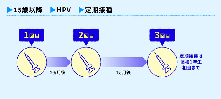 標準的な接種スケジュール② 1回目が15歳以降
