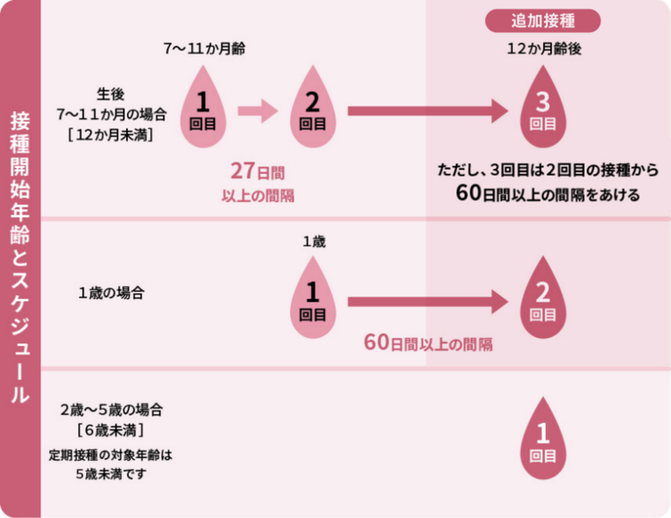 標準的なスケジュールで接種できなかった場合1)