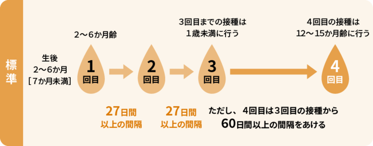 標準的な接種開始年齢［生後2か月から6か月］で接種した場合