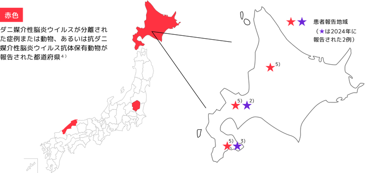 ダニ媒介性脳炎の日本での発生状況