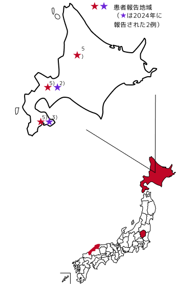 ダニ媒介性脳炎の日本での発生状況