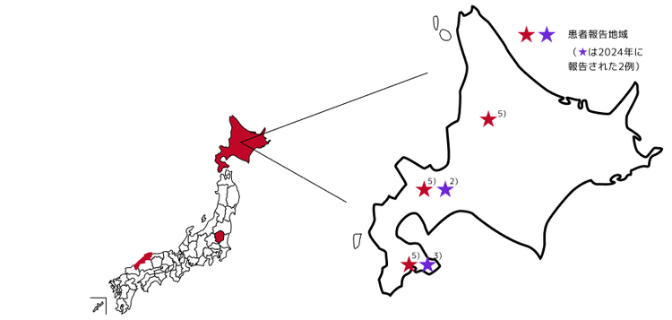 ダニ媒介性脳炎の日本での発生状況