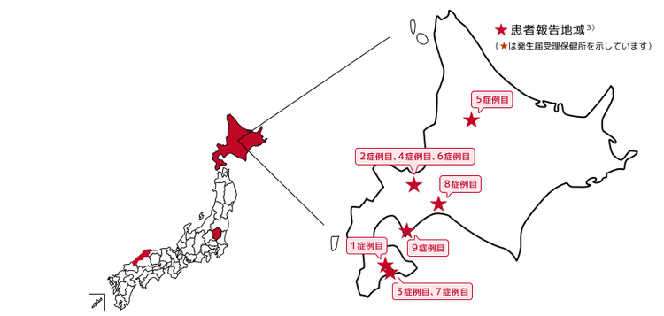 ダニ媒介性脳炎の日本での発生状況